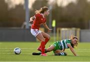 23 December 2020; Kelly Leahy of Cork City is tackled by Anna Casey of Shamrock Rovers during the Women’s Under-17 National League Final match between Shamrock Rovers and Cork City at Athlone Town Stadium in Athlone, Westmeath. Photo by Sam Barnes/Sportsfile