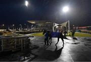 11 January 2021; A view of horses in the parade ring prior to the Follow Us On Twitter @DundalkStadium Maiden at Dundalk Stadium, in Louth. Photo by Seb Daly/Sportsfile