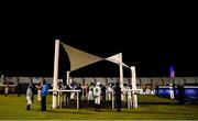 11 January 2021; Jockeys and trainers in the parade ring prior to the Join Us On Instagram @dundalk_stadium Handicap DIV II at Dundalk Stadium, in Louth. Photo by Seb Daly/Sportsfile