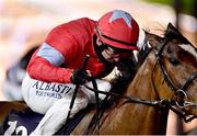 11 January 2021; Jockey Gary Carroll, riding Red Heel, on their way to winning the Join Us On Instagram @dundalk_stadium Handicap DIV I at Dundalk Stadium, in Louth. Photo by Seb Daly/Sportsfile