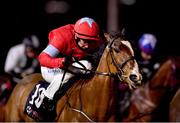 11 January 2021; Red Heel, with Gary Carroll up, on their way to winning the Join Us On Instagram @dundalk_stadium Handicap DIV I at Dundalk Stadium, in Louth. Photo by Seb Daly/Sportsfile