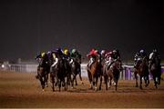 11 January 2021; Red Heel, second from right, with Gary Carroll up, leads the field on their way to winning the Join Us On Instagram @dundalk_stadium Handicap DIV I at Dundalk Stadium, in Louth. Photo by Seb Daly/Sportsfile