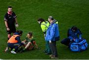20 December 2020; Sarah Wall of Meath receives medical attention after picking up an injury during the TG4 All-Ireland Intermediate Ladies Football Championship Final match between Meath and Westmeath at Croke Park in Dublin. Photo by Sam Barnes/Sportsfile