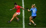 20 December 2020; Carla Rowe of Dublin in action against Erika O'Shea of Cork during the TG4 All-Ireland Senior Ladies Football Championship Final match between Cork and Dublin at Croke Park in Dublin. Photo by Sam Barnes/Sportsfile