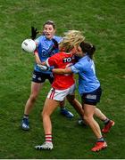 20 December 2020; Máire O'Callaghan of Cork in action against Aoife Kane, left, and Noelle Healy of Dublin during the TG4 All-Ireland Senior Ladies Football Championship Final match between Cork and Dublin at Croke Park in Dublin. Photo by Sam Barnes/Sportsfile