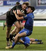 15 January 2021; Callum Reid of Ulster A is tackled by Max O'Reilly of Leinster A during the A Interprovincial match between Ulster A and Leinster A at Kingspan Stadium in Belfast. Photo by John Dickson/Sportsfile