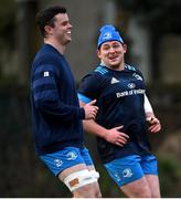 18 January 2021; James Ryan, left, and Tadhg Furlong during Leinster Rugby squad training at UCD in Dublin. Photo by Ramsey Cardy/Sportsfile