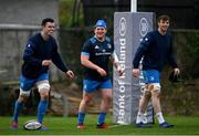 18 January 2021; Leinster players, from left, James Ryan, Tadhg Furlong and Ryan Baird during Leinster Rugby squad training at UCD in Dublin. Photo by Ramsey Cardy/Sportsfile