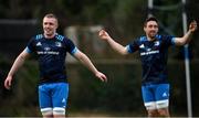 18 January 2021; Dan Leavy, left, and Jack Conan during Leinster Rugby squad training at UCD in Dublin. Photo by Ramsey Cardy/Sportsfile