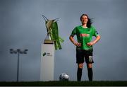 20 January 2021; Peamount United captain Áine O'Gorman at the announcement of SSE Airtricity as new title sponsor of the Women’s National League and confirmation that Ireland’s largest provider of 100% green energy will renew their sponsorship of the Men’s SSE Airtricity League for the next two years. Photo by Stephen McCarthy/Sportsfile