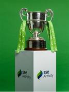 20 January 2021; A general view the SSE Airtricity League First Division trophy at the announcement of SSE Airtricity as new title sponsor of the Women’s National League and confirmation that Ireland’s largest provider of 100% green energy will renew their sponsorship of the Men’s SSE Airtricity League for the next two years. Photo by Stephen McCarthy/Sportsfile
