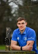 21 January 2021; Ireland and Leinster Centre Garry Ringrose who was today named Guinness Rugby Writers of Ireland Men’s Player of The Year, acknowledging an impressive and consistent 2019/2020 season for both club and country. Ringrose was one of the brightest sparks during Ireland’s Rugby World Cup journey in Japan and brought his form home with him as Leinster went unbeaten in last season’s Guinness PRO14. Photo by Ramsey Cardy/Sportsfile