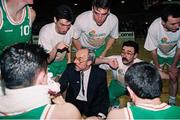 8 June 1994; Ireland head coach Rich Connover speaks to his players during a time out in the 1994 Promotions Cup Final match between Ireland and Cyprus at the National Basketball Arena in Tallaght, Dublin. Photo by Ray McManus/Sportsfile