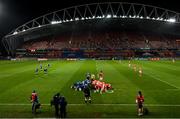 23 January 2021; A general view of a scrum during the Guinness PRO14 match between Munster and Leinster at Thomond Park in Limerick. Photo by Ramsey Cardy/Sportsfile