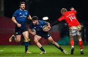 23 January 2021; Hugo Keenan of Leinster in action against Keith Earls of Munster during the Guinness PRO14 match between Munster and Leinster at Thomond Park in Limerick. Photo by Ramsey Cardy/Sportsfile