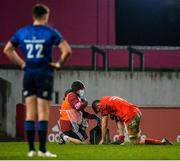 23 January 2021; Peter O’Mahony of Munster is attended to by medical personnel during the Guinness PRO14 match between Munster and Leinster at Thomond Park in Limerick. Photo by Eóin Noonan/Sportsfile