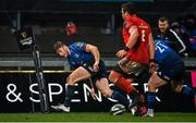 23 January 2021; Jordan Larmour of Leinster scores his side's first try during the Guinness PRO14 match between Munster and Leinster at Thomond Park in Limerick. Photo by Ramsey Cardy/Sportsfile