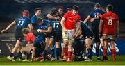 23 January 2021; Leinster players celebrate at the final whistle of the Guinness PRO14 match between Munster and Leinster at Thomond Park in Limerick. Photo by Ramsey Cardy/Sportsfile