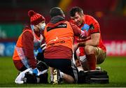 23 January 2021; Peter O’Mahony of Munster is treated for an injury during the Guinness PRO14 match between Munster and Leinster at Thomond Park in Limerick. Photo by Ramsey Cardy/Sportsfile