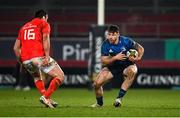 23 January 2021; Hugo Keenan of Leinster in action against Niall Scannell of Munster during the Guinness PRO14 match between Munster and Leinster at Thomond Park in Limerick. Photo by Ramsey Cardy/Sportsfile