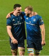 23 January 2021; James Ryan, left, and Ross Molony of Leinster following their victory in the Guinness PRO14 match between Munster and Leinster at Thomond Park in Limerick. Photo by Ramsey Cardy/Sportsfile