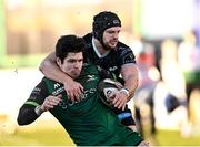 24 January 2021; Alex Wootton of Connacht is tackled high by Dan Evans of Ospreys during the Guinness PRO14 match between Connacht and Ospreys at The Sportsground in Galway. Photo by Piaras Ó Mídheach/Sportsfile