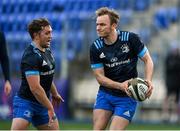 25 January 2021; Niall Comerford, right, and Liam Turner during Leinster Rugby squad training at Energia Park in Dublin. Photo by Ramsey Cardy/Sportsfile