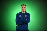 28 January 2021; Republic of Ireland U21 manager Jim Crawford poses for a portrait prior to a press conference at FAI Headquarters in Abbotstown, Dublin. Photo by Stephen McCarthy/Sportsfile