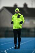 1 February 2021; Ian Lawton from Navan, Co Meath running his 10th marathon in 10 days around Claremont Stadium Track in Navan, Co Meath. The 1st of February 2021 marks the 10 year anniversary of the passing of Ian's son Hank who he is running in rememberance of and also in solidarity with other bereaved parents. Photo by David Fitzgerald/Sportsfile