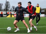 2 February 2021; Daniel Cleary, left, and Michael Duffy during a Dundalk Pre-Season training session at Oriel Park in Dundalk, Louth. Photo by Ben McShane/Sportsfile