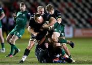 5 February 2021; Shane Delahunt of Connacht is tackled by Ben Fry of Dragons during the Guinness PRO14 match between Dragons and Connacht at Rodney Parade in Newport, Wales. Photo by Gareth Everett/Sportsfile
