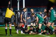 5 February 2021; Tom Daly of Connacht scores his side's fourth try during the Guinness PRO14 match between Dragons and Connacht at Rodney Parade in Newport, Wales. Photo by Mark Lewis/Sportsfile