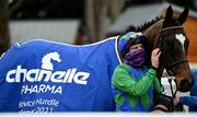 7 February 2021; Jockey Paul Townend and Appreciate It after winning the Chanelle Pharma Novice Hurdle on day two of the Dublin Racing Festival at Leopardstown Racecourse in Dublin. Photo by Seb Daly/Sportsfile