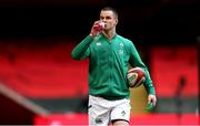 7 February 2021; Jonathan Sexton of Ireland prior to the Guinness Six Nations Rugby Championship match between Wales and Ireland at the Principality Stadium in Cardiff, Wales. Photo by Gareth Everett/Sportsfile
