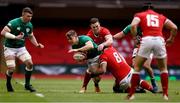 7 February 2021; Garry Ringrose of Ireland is tackled by George North and Taulupe Faletau of Wales during the Guinness Six Nations Rugby Championship match between Wales and Ireland at the Principality Stadium in Cardiff, Wales. Photo by Chris Fairweather/Sportsfile