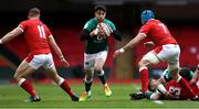 7 February 2021; Conor Murray of Ireland in action against Adam Beard and Justin Tipuric of Wales during the Guinness Six Nations Rugby Championship match between Wales and Ireland at the Principality Stadium in Cardiff, Wales. Photo by Chris Fairweather/Sportsfile