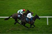 7 February 2021; Grangee, right, with Jody Townend up, leads Party Central, with Jamie Codd up, on their way to winning the Coolmore National Hunt Sires Kew Gardens Irish EBF Mares INH Flat Race on day two of the Dublin Racing Festival at Leopardstown Racecourse in Dublin. Photo by Seb Daly/Sportsfile