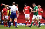 7 February 2021; Peter O'Mahony of Ireland leaves the pitch having being shown a red card by referee Wayne Barnes during the Guinness Six Nations Rugby Championship match between Wales and Ireland at the Principality Stadium in Cardiff, Wales. Photo by Ben Evans/Sportsfile