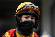 6 February 2021; Jockey Mikey McGuane prior to riding Ever Present  in the Goffs Future Stars (C & G) I.N.H. Flat Race on day 1 of the Dublin Racing Festival at Leopardstown Racecourse in Dublin. Photo by Harry Murphy/Sportsfile