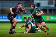 5 February 2021; Jonny Murphy of Connacht takes on Chris Coleman  of Dragons during the Guinness PRO14 match between Dragons and Connacht at Rodney Parade in Newport, Wales. Photo by Mark Lewis/Sportsfile