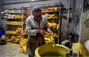 11 February 2021; Bronze sculptor Jarlath Daly working on the awards that will be presented to the players named on the Teams of the 2020 TG4 All-Ireland Ladies Football Championships, at his Dublin workshop. ‘Peil na mBan – Foirne na Bliana – le AIG Insurance’ will air on TG4 from 7.15pm on Saturday, February 27. You can watch the programme on TV or wordwide on the TG4 Player: https://www.tg4.ie/en/player/watch-live/home/. Photo by David Fitzgerald/Sportsfile