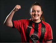 11 February 2021; Katie Lovely poses during the Bohemian FC portraits session ahead of the 2021 SSE Airtricity Women's National League season at the Oscar Traynor Coaching & Development Centre in Dublin. Photo by Stephen McCarthy/Sportsfile