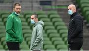14 February 2021; Ireland forwards coach Paul O'Connell, right, and Ireland team captain Iain Henderson ahead of the Guinness Six Nations Rugby Championship match between Ireland and France at the Aviva Stadium in Dublin. Photo by Brendan Moran/Sportsfile
