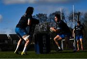 15 February 2021; Thomas Clarkson, right, and Jack Dunne during Leinster Rugby squad training at UCD in Dublin. Photo by Ramsey Cardy/Sportsfile