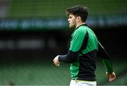 14 February 2021; Harry Byrne of Ireland prior to the Guinness Six Nations Rugby Championship match between Ireland and France at the Aviva Stadium in Dublin. Photo by Ramsey Cardy/Sportsfile