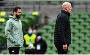 14 February 2021; Ireland forwards coach Paul O'Connell, right and head coach Andy Farrell prior to the Guinness Six Nations Rugby Championship match between Ireland and France at the Aviva Stadium in Dublin. Photo by Brendan Moran/Sportsfile