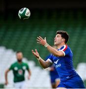 14 February 2021; Matthieu Jalibert of France during the Guinness Six Nations Rugby Championship match between Ireland and France at the Aviva Stadium in Dublin. Photo by Ramsey Cardy/Sportsfile