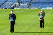 16 February 2021; Ard Stiúrthóir of the GAA Tom Ryan, left, and Uachtarán Chumann Lúthchleas Gael John Horan pitchside at Croke Park in Dublin after a remote media briefing announcing the 2020 GAA Annual Report and Financial Accounts. Photo by Brendan Moran/Sportsfile