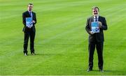 16 February 2021; GAA Commercial Director & Croke Park Stadium Director Peter McKenna, right, and GAA Director of Finance Ger Mulryan pitchside at Croke Park in Dublin after a remote media briefing announcing the 2020 GAA Annual Report and Financial Accounts. Photo by Brendan Moran/Sportsfile