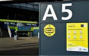 16 February 2021; A general view of Covid-19 signage at Croke Park in Dublin. Photo by Brendan Moran/Sportsfile